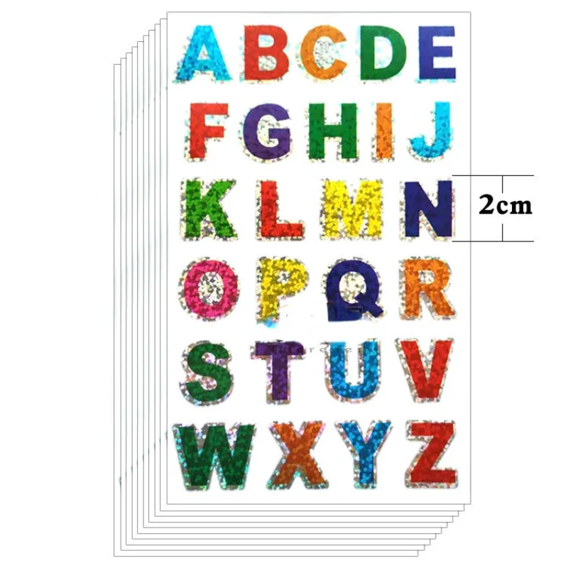 

10Sheets/bag Stationery Stickers for Students Kids Reward Stickers Cartoon English Alphabet Letters Number Stickers Decor Label