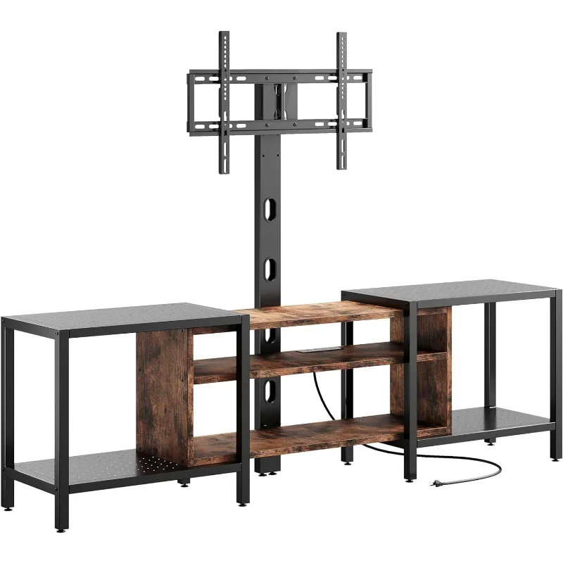 

79 Inch TV Stand for s up to 85 with Mount and Power Outlet, 3 Tiers Console Storage Shelves, Entertainmen