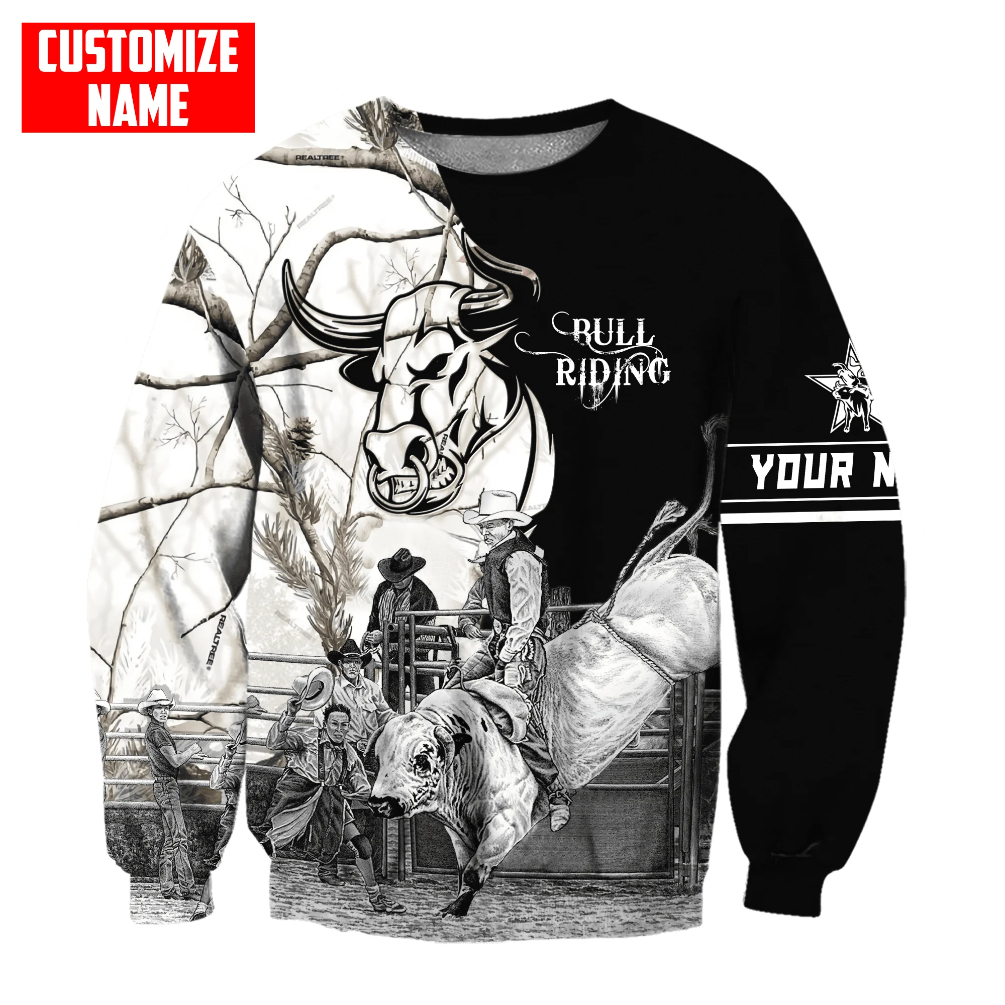 Personalized Name Bull Riding 3D All Over Printed Men Hoodie Unisex Hooded sweatshirt Streetwear Casual zipper hoodies DK444