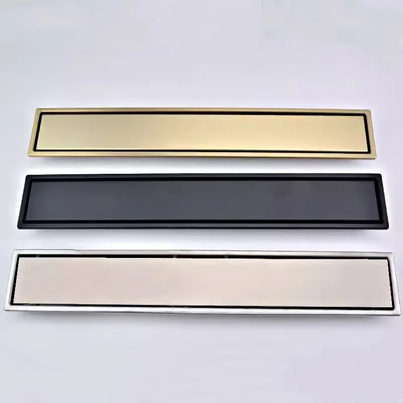 

Brush gold Floor Drain 304 SUS floor Conceal drain long Linear drainage Channel drain for hotel bathroom kitchen floor Black