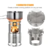 Lixada Camping Wood Stove Portable Firewoods Furnace Stainless Steel Outdoor Stove Cooking Burner Lightweight Picnic Wood Stove 3