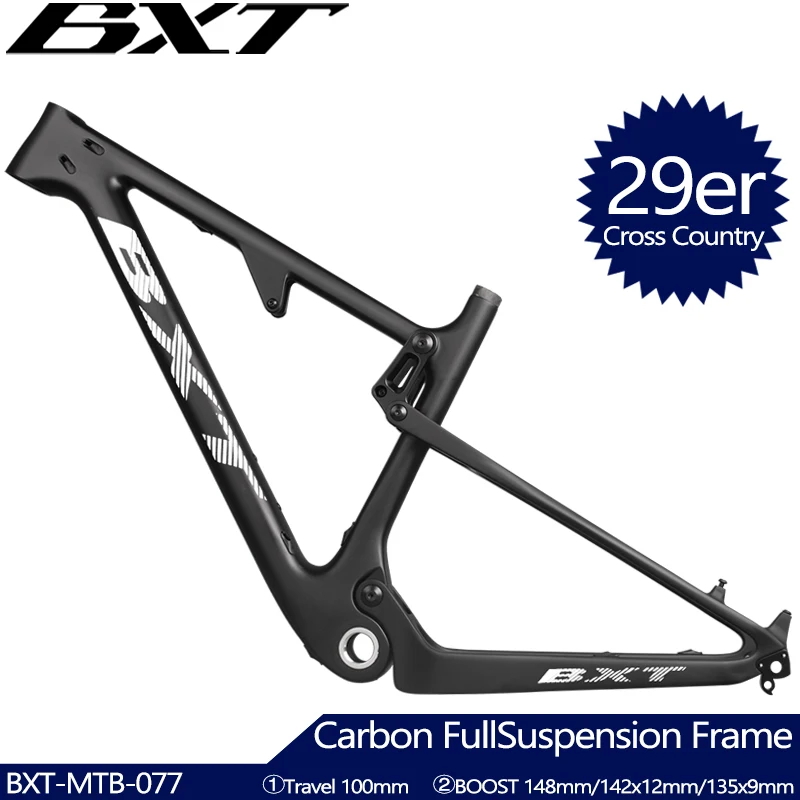 BXT 29er Carbon MTB Frame Full Suspension Bike MTB Frame Max Tire Size 2.3&rdquo;/2.35&rdquo; Boost Carbon Suspension Bike Parts bicycle parts bicycle frame