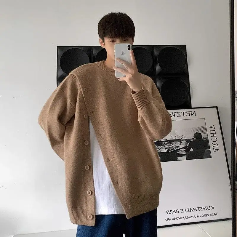 

Winter Korean Vintage Personalized Button Men's Hoodie Fashion Y2K Street Simple Couple Loose and Warm Long Sleeve Hoodie