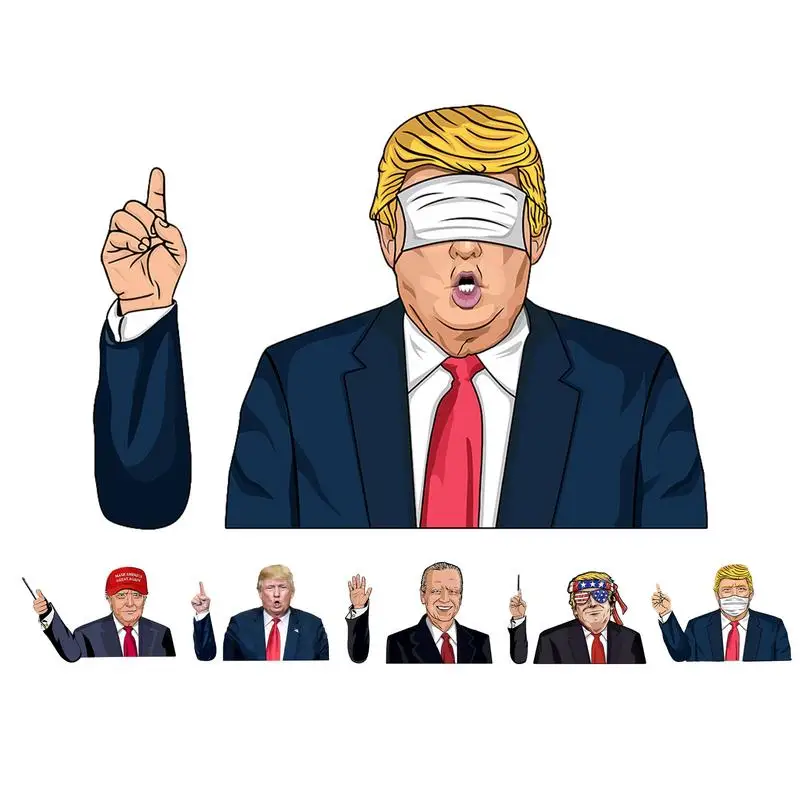 Funny Car Stickers Trump & Biden, Rear Windshield Decals, Waterproof Rainproof PVC Cartoon Stickers, Car Decorations Accessories