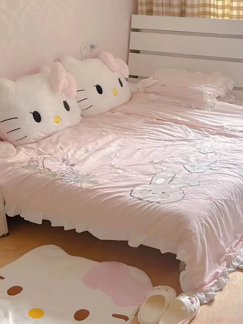 Hot Sale Sanrio Hello Kitty Kawaii Stuffed Plush Dolls Anime Kt Cat Plush Pillow Toys Sofa Bed Home Soft For Kid Girl Xmas Gifts