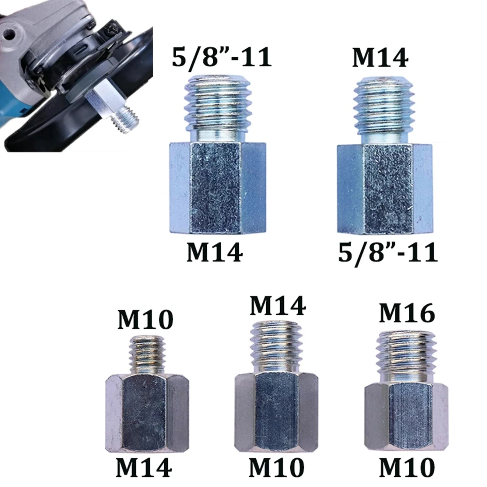 M14 to M10 or M14 to 5/8-11 or 5/8-11 Adapter for Angle Grinder Polishing Disc Adapter Accessories