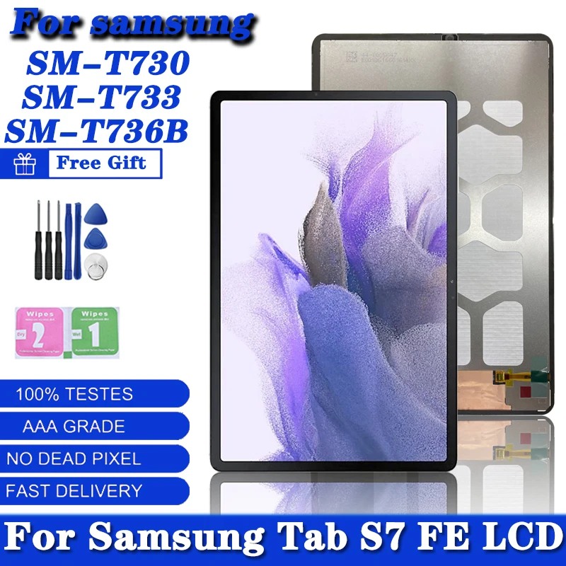 Display Lcd Touch Screen Digitalizador Apto para Samsung Tab s7 fe Sm-t730 Sm-t733 Sm-t735 Sm-t736 Sm-t737 Sm-t738 Original