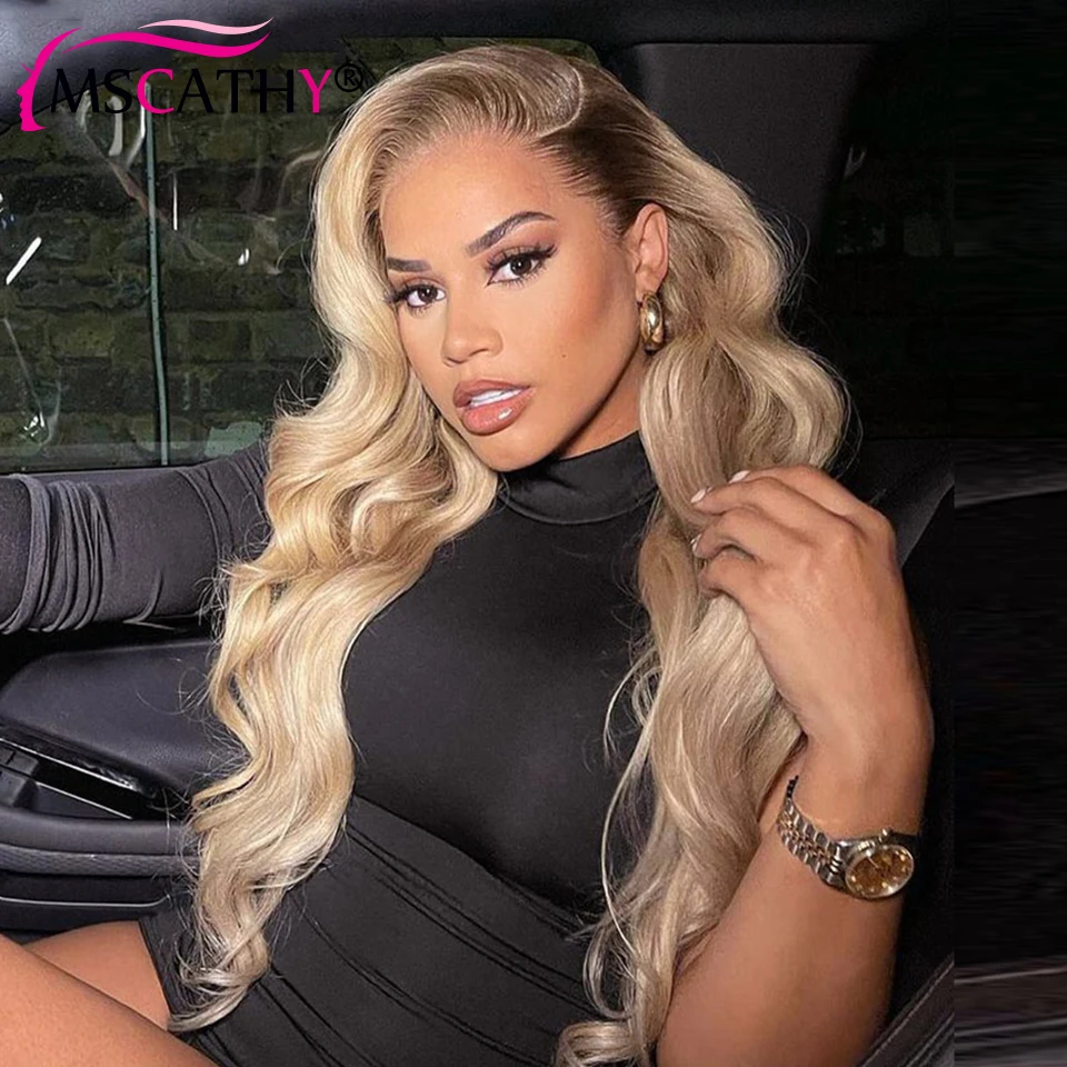 Ash Grey Blonde Lace Front Wigs Body Wave Brazilian Virgin Human Hair Wigs For Women 13x4 Ombre HD Transparent Lace Frontal Wig