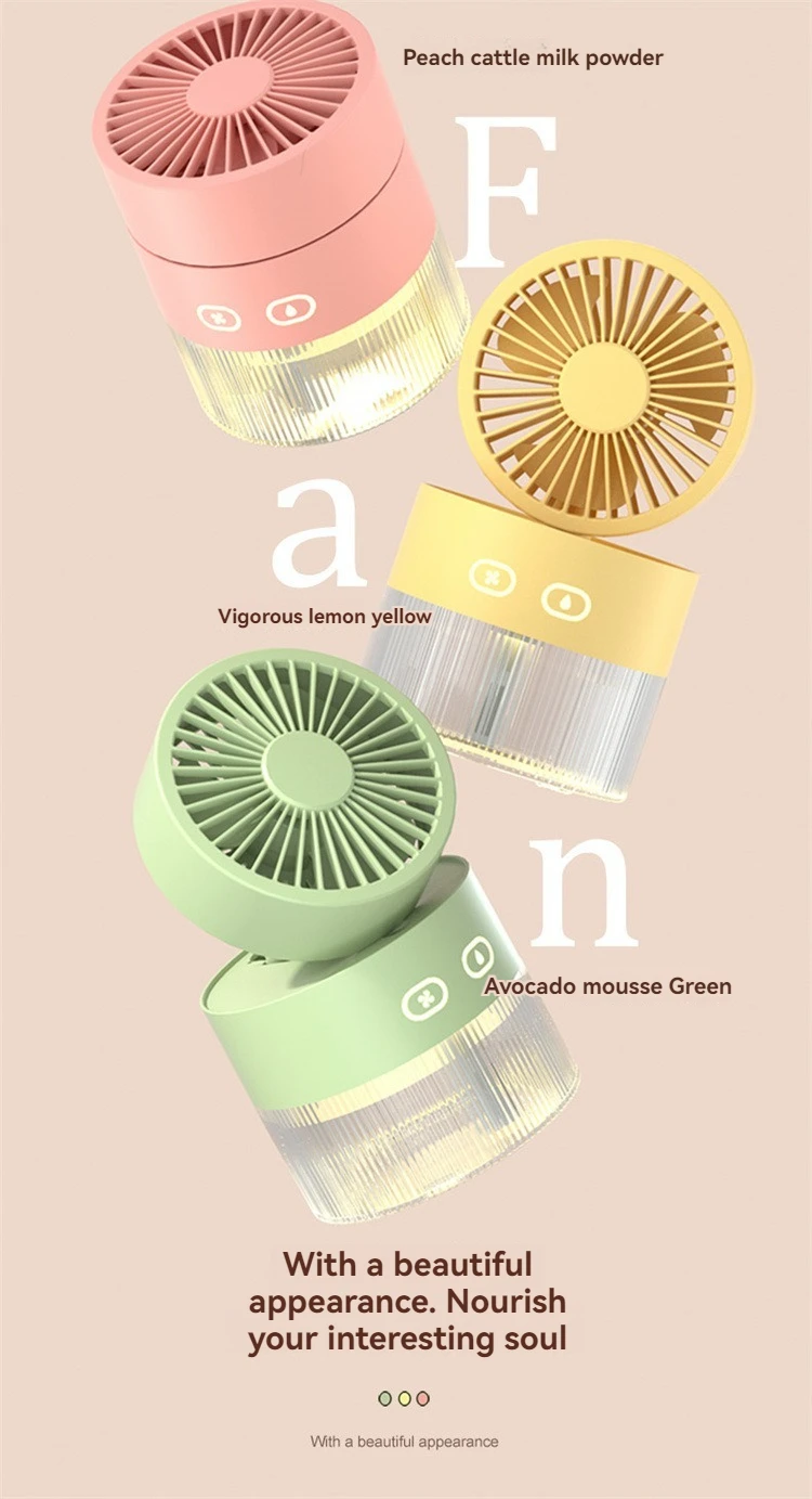 Description Picture 5 of itemWater Cooling Fan USB Mini Small Fan Desktop Fan Turbo Foldable Cold Air Humidifier Spray Fan