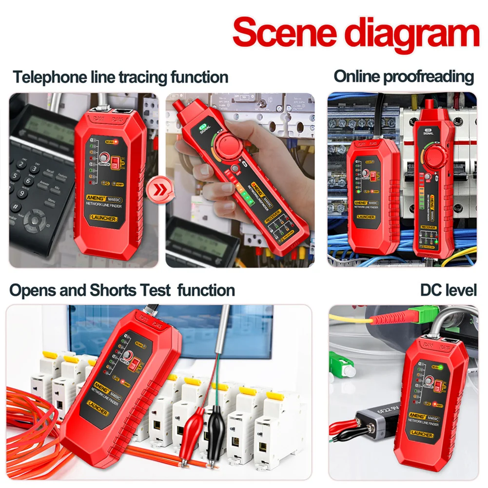 Multifunction Network Cable Finder RJ45 RJ11 LAN Cable Tester Ethernet Telephone Line Tester Earphone Networking Tool