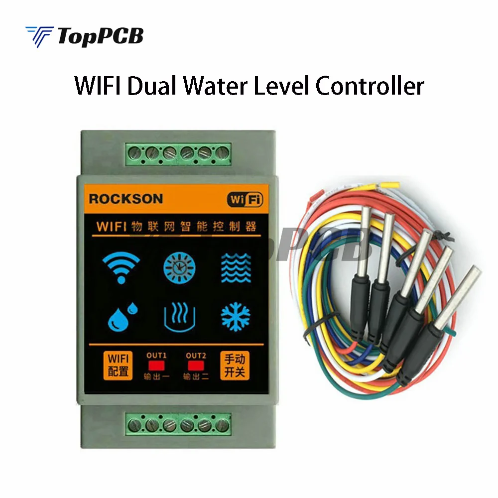 

Wifi Water Level Controller Sensors Home Water-level Alarm Device 35mm Guide Swimming Flows Detection Level Control System