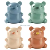 Y4UD Soft Bristle Brushes for Baby and Children Easy To Grip Finger Nails Brush Kids Nails Scrubber Brush Bear Pattern Brush