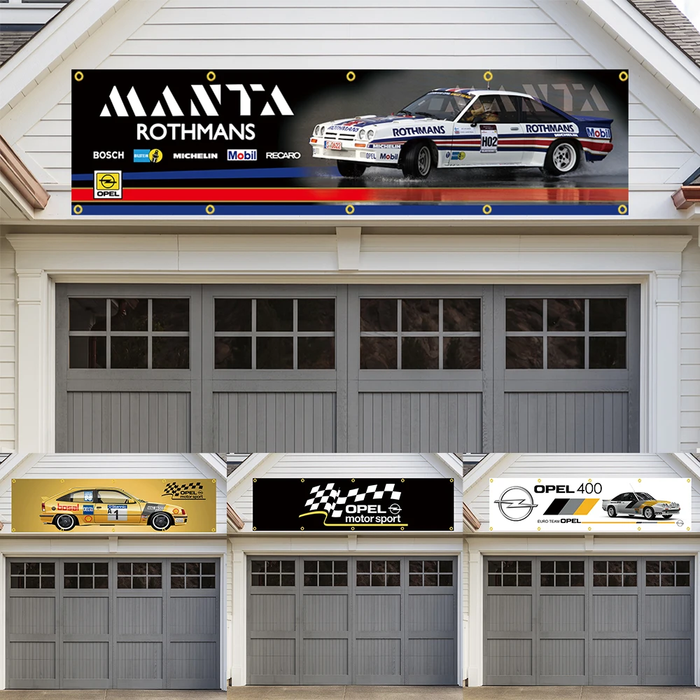 Opel Flag Racing Show Motoring Workshop Garage Banner Decorazione Poliestere Può Essere Personalizzato Outdoor Home 60X240Cm 2 X8Ft