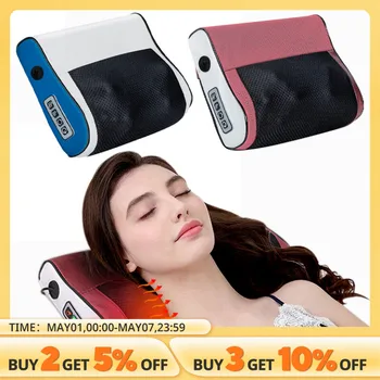 다기능 목 및 어깨 마사지기, 가정용 목 및 등 반죽 도구, 다중 조절 가능, 뜨거운 압축 마사지 상품 이미지