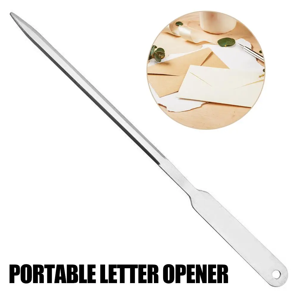 2pcs Metal Silver Steel Portable Letter Opener Professional Office Equipment Envelope Cutter School Useful Stationery