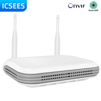 미니nvr 무선 nvr ICsee 미니 NVR 보안 보호 녹음기, IP 무선 카메라 비디오 감시 녹음기, 8CH, P2P, H.265, 사람 감지