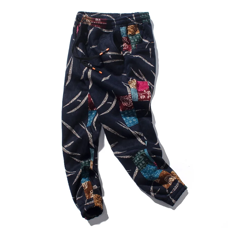 thumbnail image 1 of Pantalones Harlan de tejido grueso para otoño e invierno, pantalones con flores, pantalones de talla grande (talla asiática M-5XL), 1 of 4