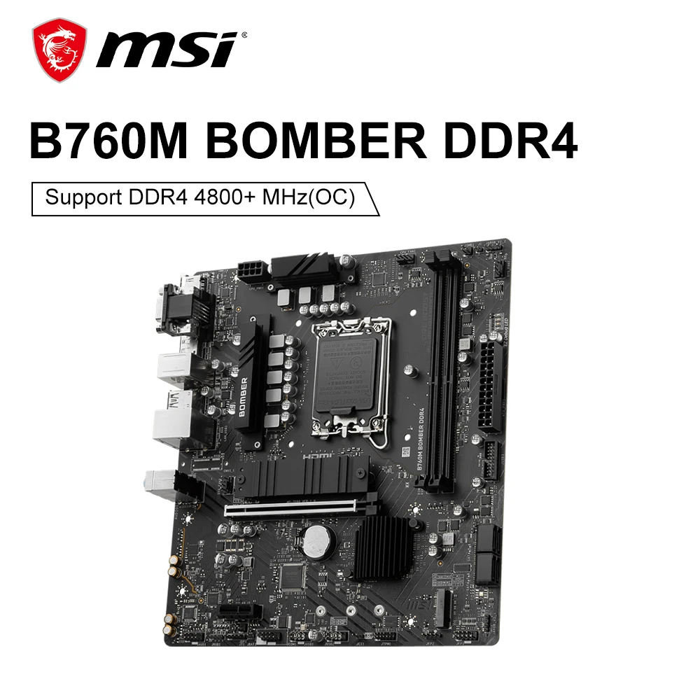 

MSI B760M BOMBER DDR4 Motherboard SATA 3 M.2 RGB MATX PC LGA 1700 Intel B760 Mainboard Gaming placa mae