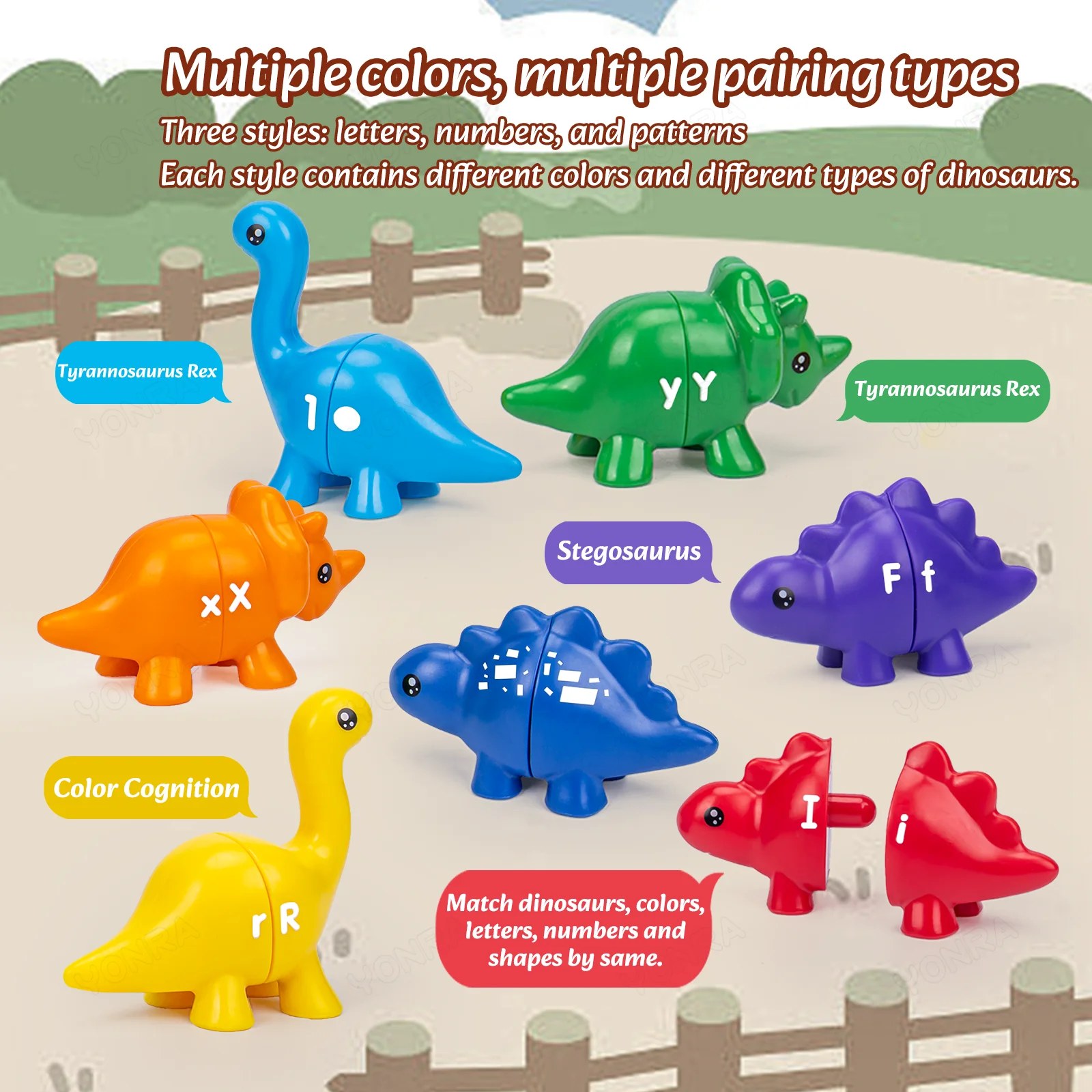 Matching Dinosaur Toy With storage bag Montessori Toys for Kids Counting Learning Toys for Toddlers Children Development Game 2