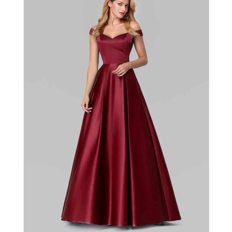 WQM Elegant Women Evening Party Dress in Sexy Vneck High Waist Maxi Gowns Ladies Boutique Prom Quinceanera Dresses Women Clothes