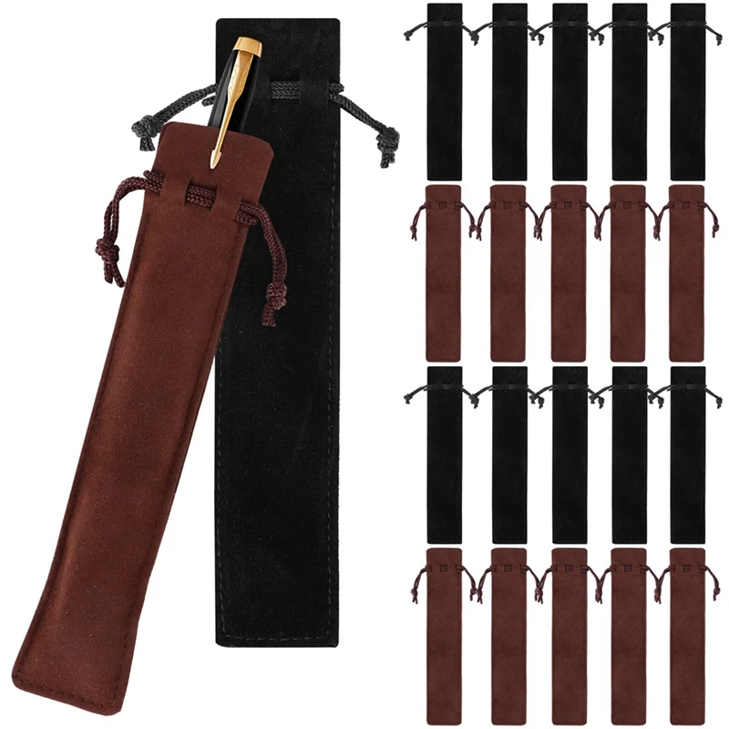 

100 Pcs Velvet Pen Pouch Bags Drawstring Pen Sleeve Holders Multipurpose Pen Pouches 1.4X6.9In