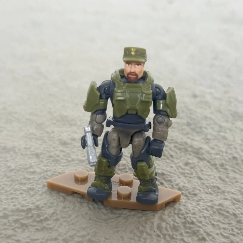 2개 메가 컨스트럭스 블록스 유니버스 UNSC SGT 마커스 스태커 & 스파르탄 전사 피규어 장난감 팩 키트