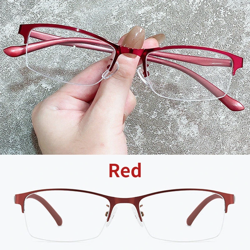 Myopia Glasses Women Metal Half Frame Prescription Eyeglasses Female Retro Anti Blue Light Optical Nearsighted Eyewear 0 ~ -6.0