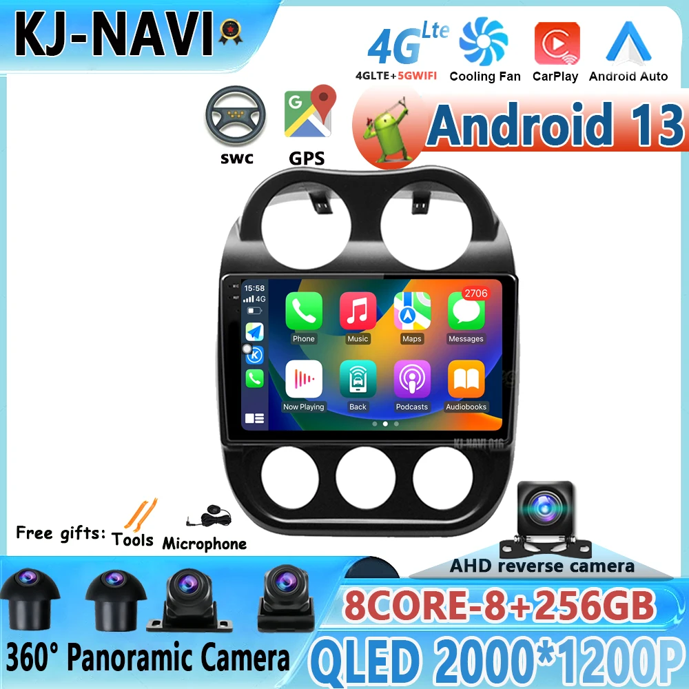 

Android 13 для JEEP Compass Patriot 2011 2012 2013-2014 DSP стерео автомобильный мультимедийный плеер GPS-навигация FM BT No 2Din