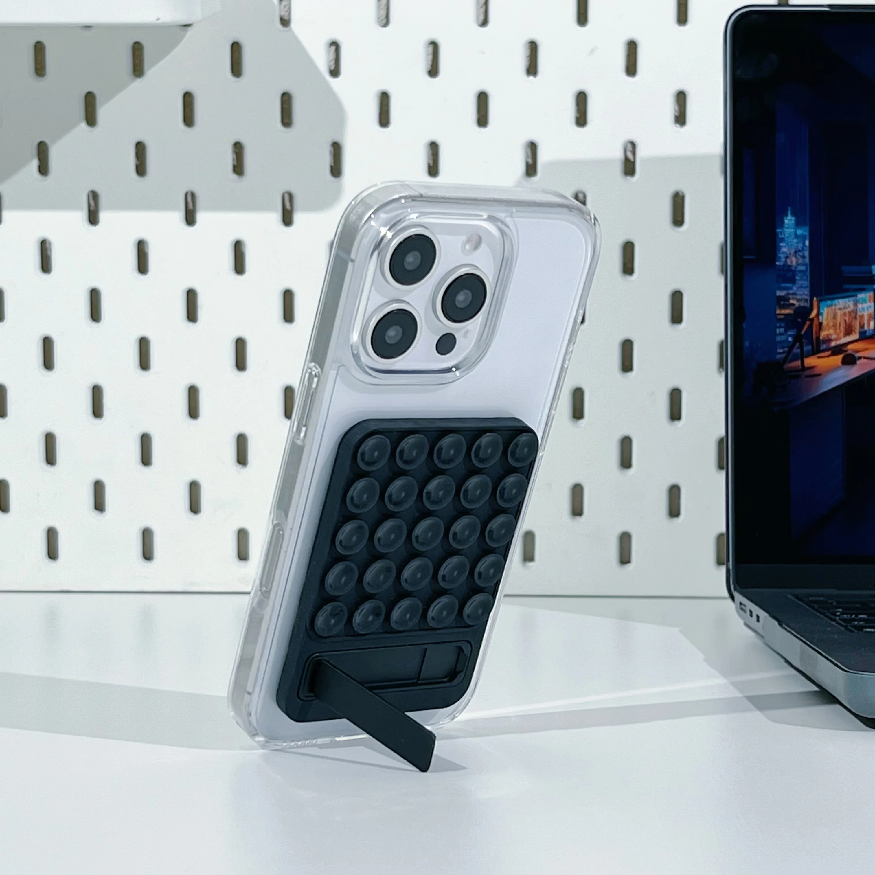 Suporte Magnético de Silicone AIPEKE com Ventosa para Celular, Suporte de Parede para Capas MagSafe para iPhone 12/13/14/15/16 - Acessório