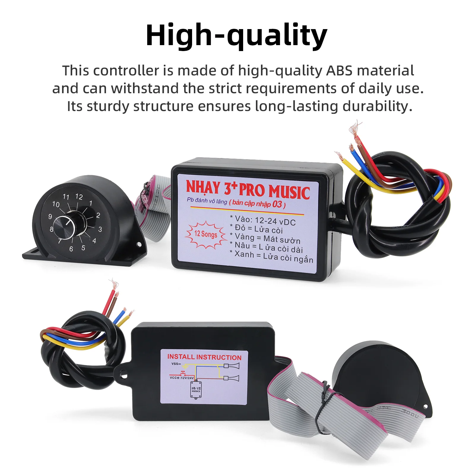 Universal Horn Controller 12 Sound + 300DB Air Snail Car Horn with 2Pcs 3+ Pro Music Regulator Monitor Snail Trumpets ccessories