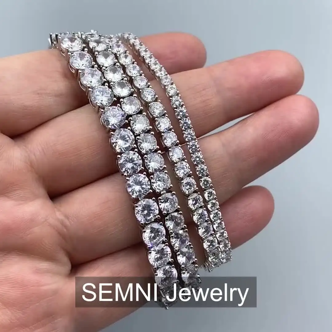 最上級】三層モアサナイト×S925テニスチェーンブレスレット｜GRA証明