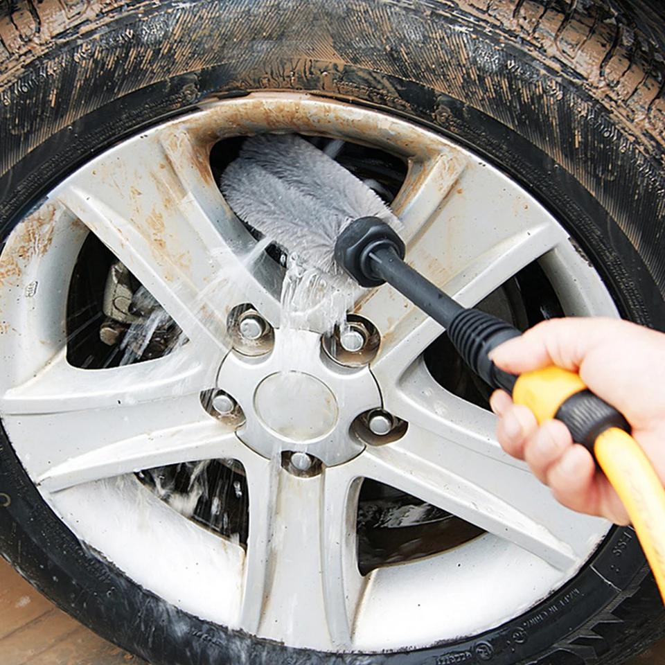Spazzola Per Pulizia Ruote Auto - Set Doppio Con Spazzola Dura E Morbida Per Cerchioni E Pneumatici - Foto 4