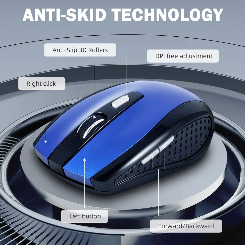 Mouse Wireless Ergonomic 1600 DPI Silent 6 Buttons For MacBook Tablet Laptop Mute 2.4G Quiet wireless mouse