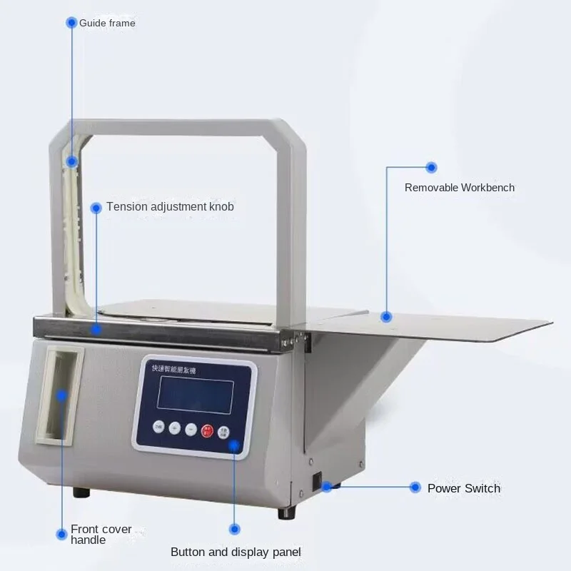 NEW English system Small Automatic OPP tape Strapping machine 20*16CM Supermarket fresh vegetable Tying machine