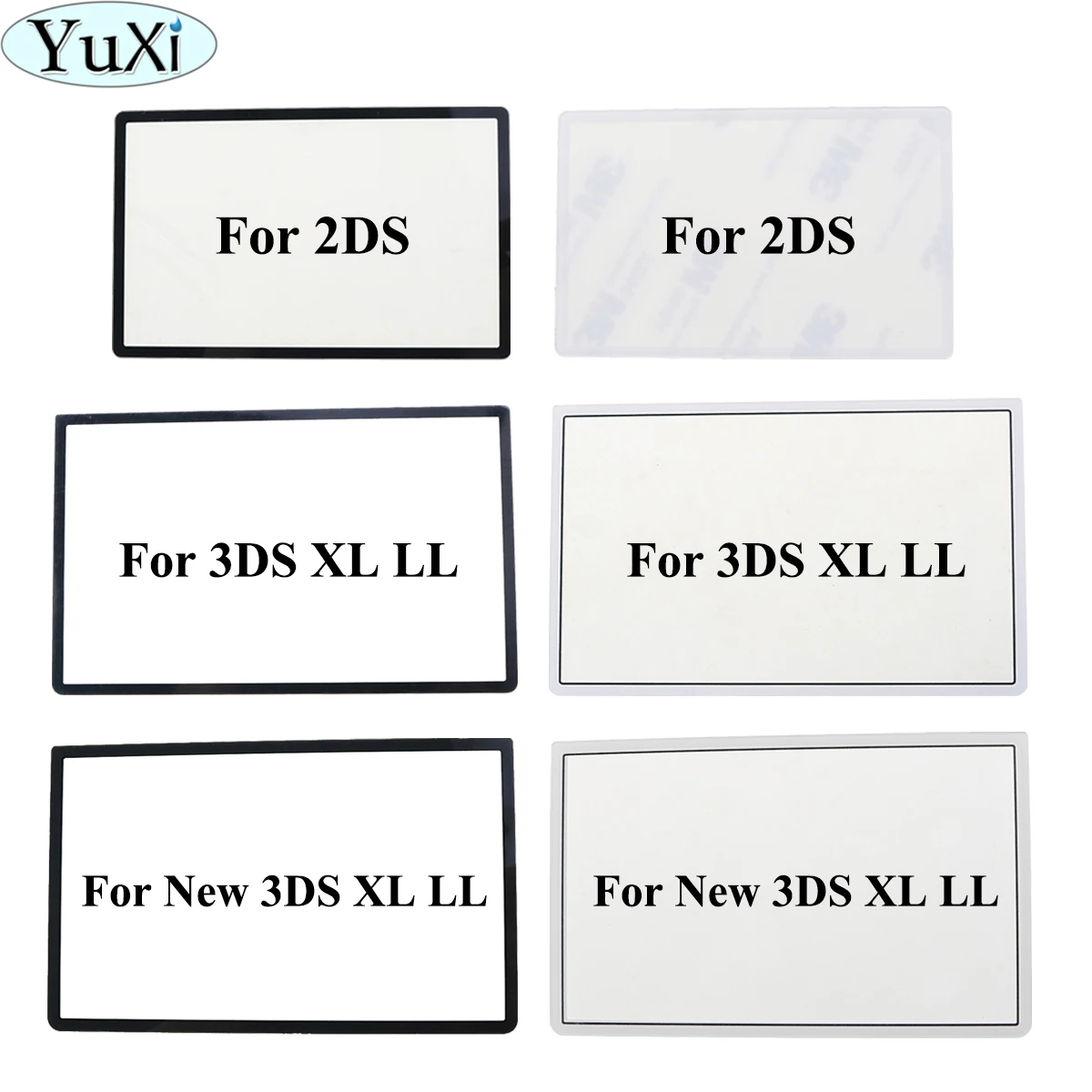 Yuxi Dla 2Ds Wymiana Czarny Biały Top Przedni Ekran Rama Obiektywu Obiektyw Pokrywa Ochrona Ekranu Lcd Panel Dla Nowych 3Ds Xl Ll 3Ds Xl 3Ds Xl