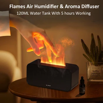 Air Aroma Humidifier Diffuser Essential Oils Humidifiers Mini Flame Automatic Fragrance Diffuser Home Humidifier With LED Light 2
