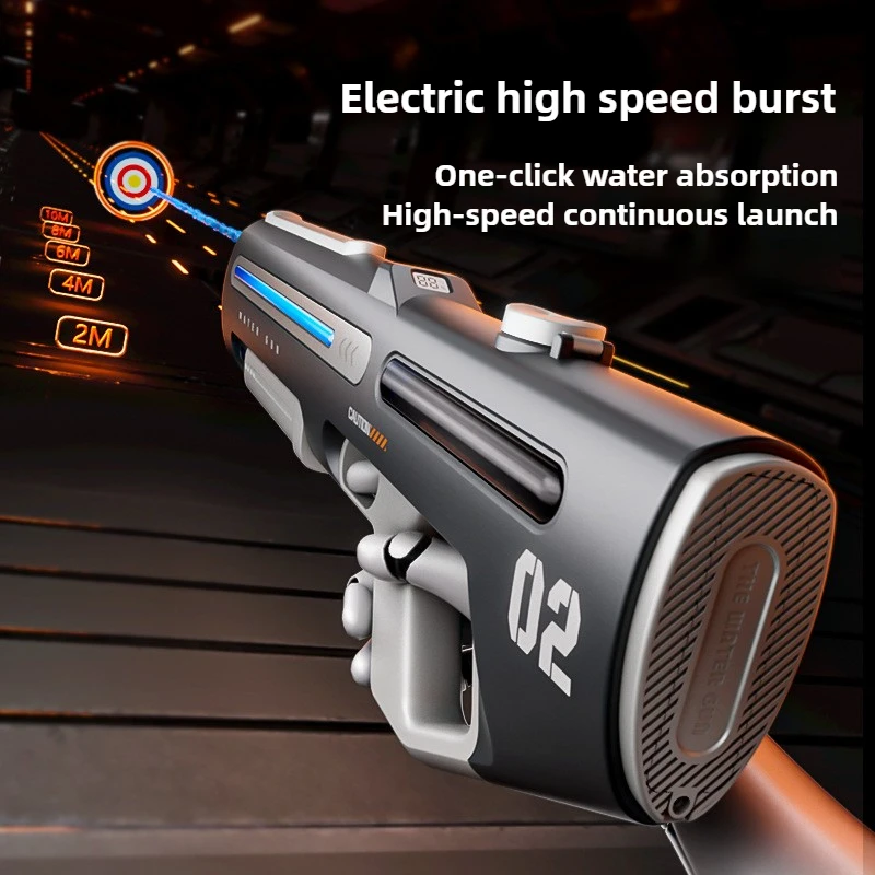 Pulse Electric Water Gun for Children Automatic Water Absorption High Speed Continuous Launch Summer Beach Pool Outdoor Toys Gun