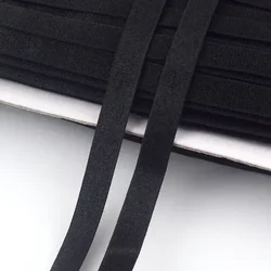 Colored Bra Elastic Strap - Polyester Elastic Band for Sewing Projects, Underwear, and Crafts (Available in Multiple Widths) (Black)