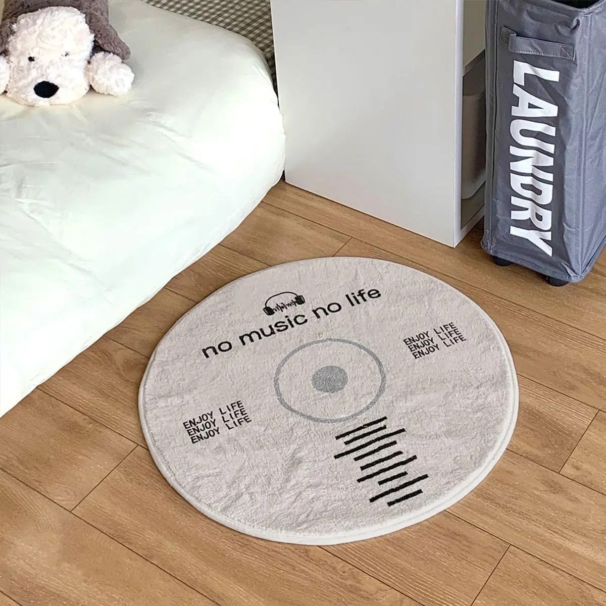 Kreative CD-Disc-Bodenmatte, rutschfest, waschbar, saugfähig, Bodentürmatte, superweich, für Schlafzimmer, Nachttisch, Innendekoration