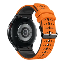 Two-Tone No-Gap Silicone Strap for Galaxy watch 7 44mm (Orange black)
