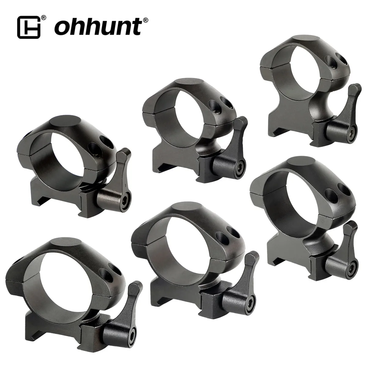 Ohhunt 25.4mm 30mm Steel Hunting Scope Rings Quick Release Picatinny