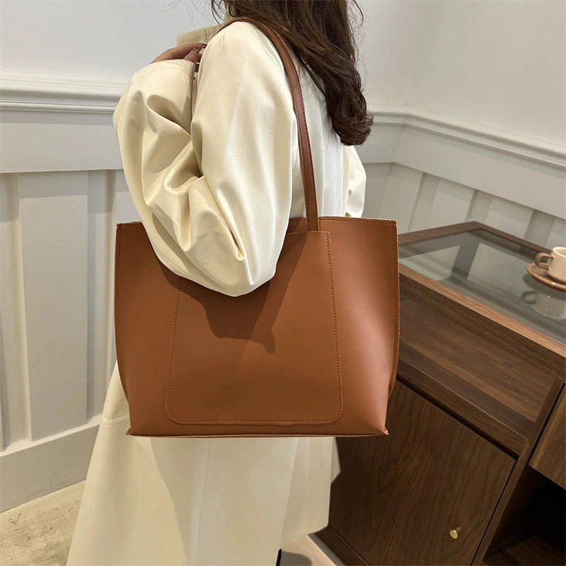 High Quality PU Leather Shoulder Crossbody Tote Bag Large Capacity Handbag Purses Brand Luxury Designer Women Bags