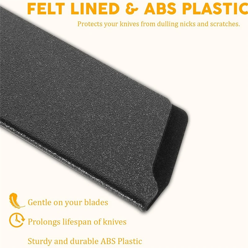 A76X-5 PCS Knife Guard Set, Universal Blade Covers, Knife Protector Sleeve With Felt-Lined Abs Plastic Sheath