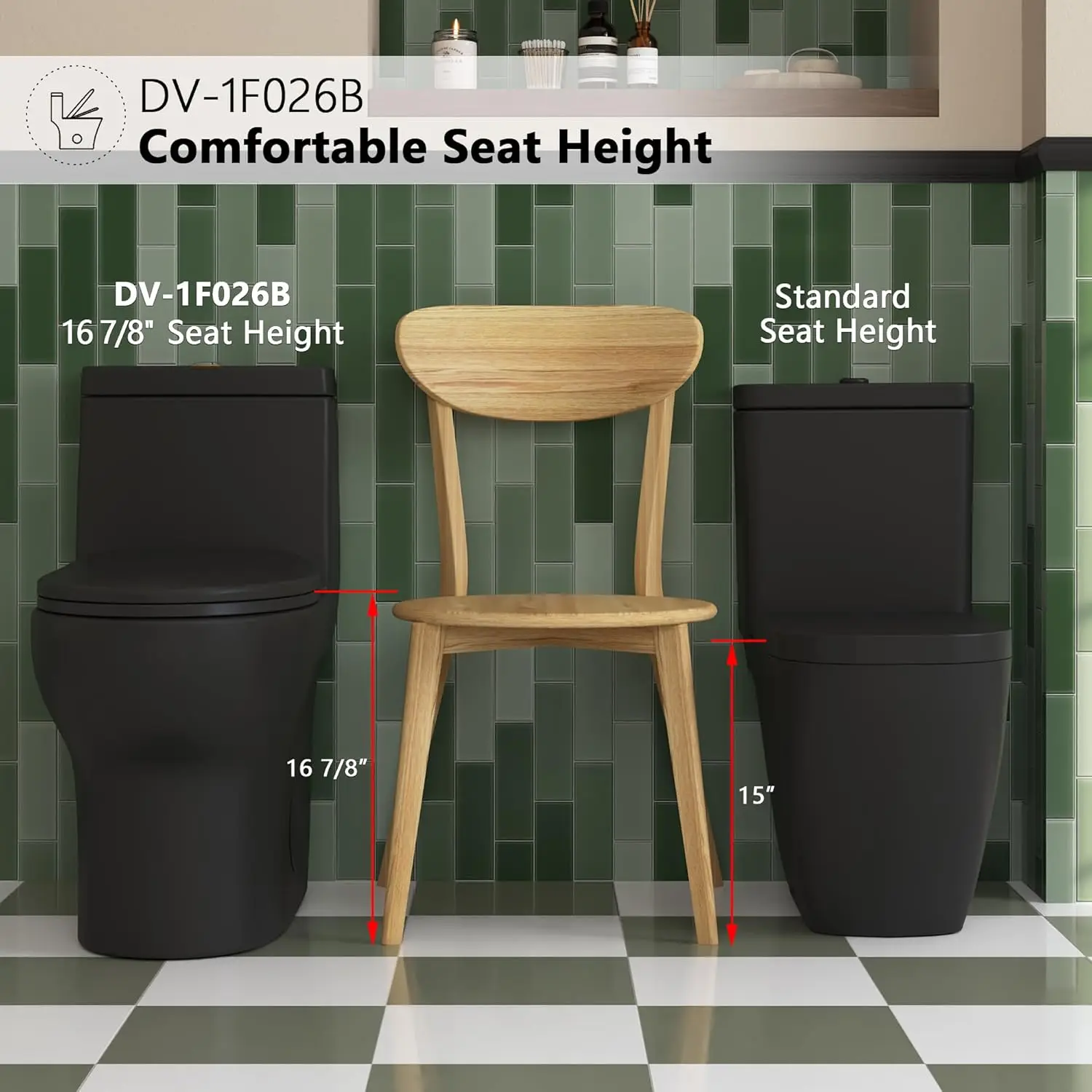 Elongated One Piece Toilet Dual Flush Toilet with Comfortable Seat Height Powerful Quiet Modern Standard Toilet for Bathroom 4