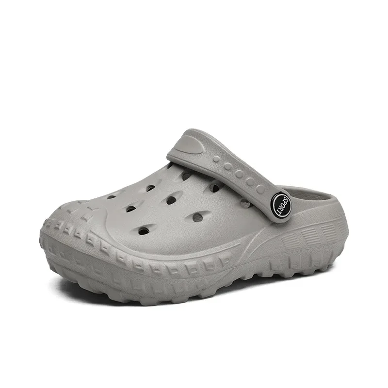 Children's Non-slip Eva Clogs Sandals Summer Solid Color Anti-collision Toe Cap Beach Slippers For Boys Kid's Garden Shoes H51 6