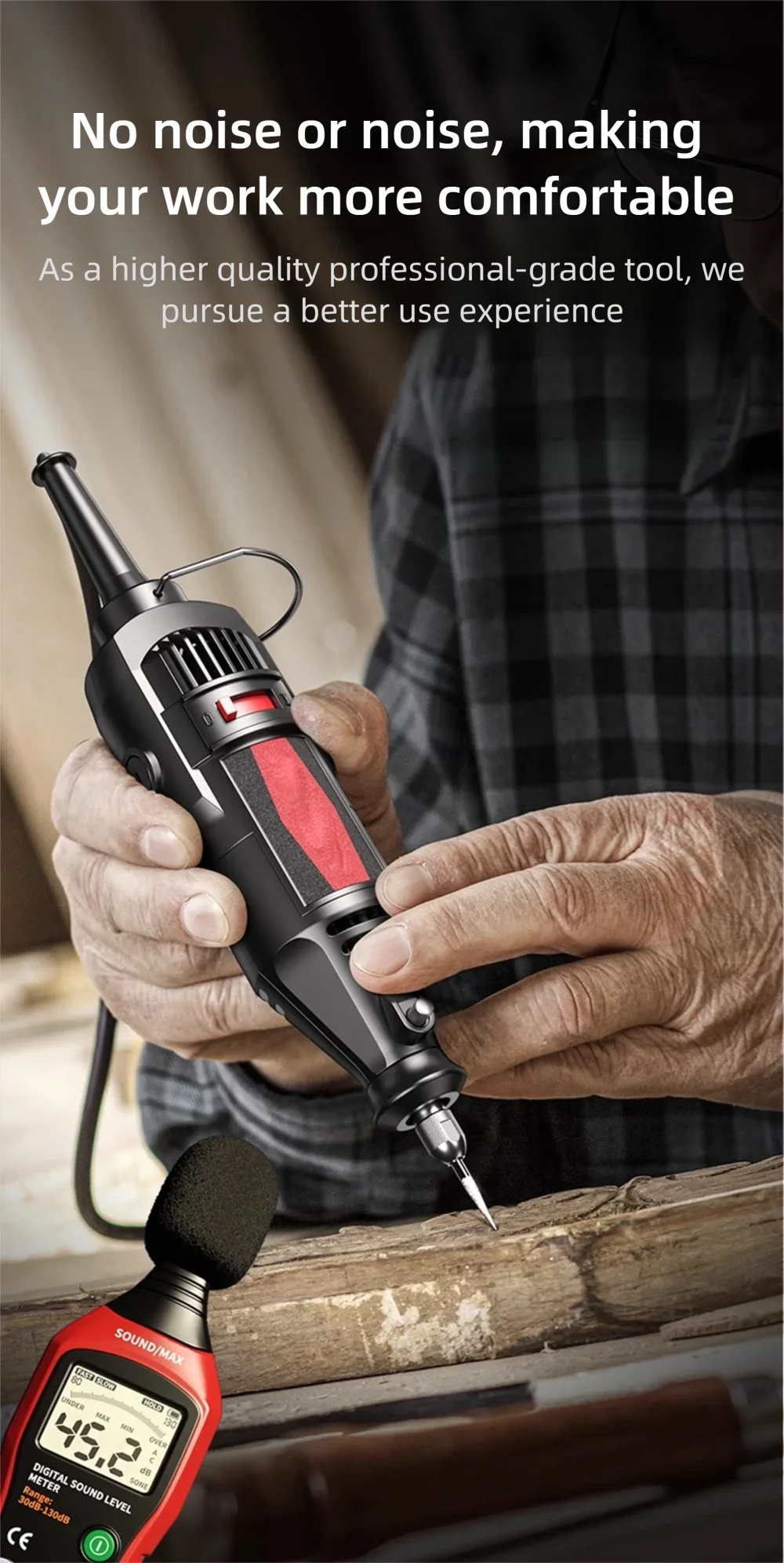 JH 220V High-Power Electric Grinder Small Handheld Jade Carving Polishing Artifa