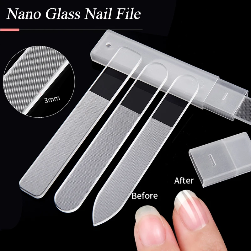 Professional Nail Files Nano Glass Sanding Polishing Files Transparent