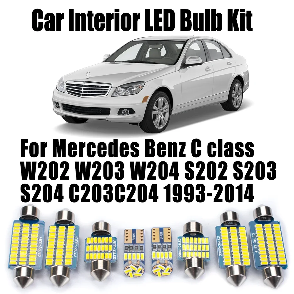 Kit de lumière dôme de carte intérieure LED Canbus pour Mercedes Benz classe C W202 W203 W204 S202 S203 S204 C203C204 1993 – 2014, ensemble d'ampoules de voiture