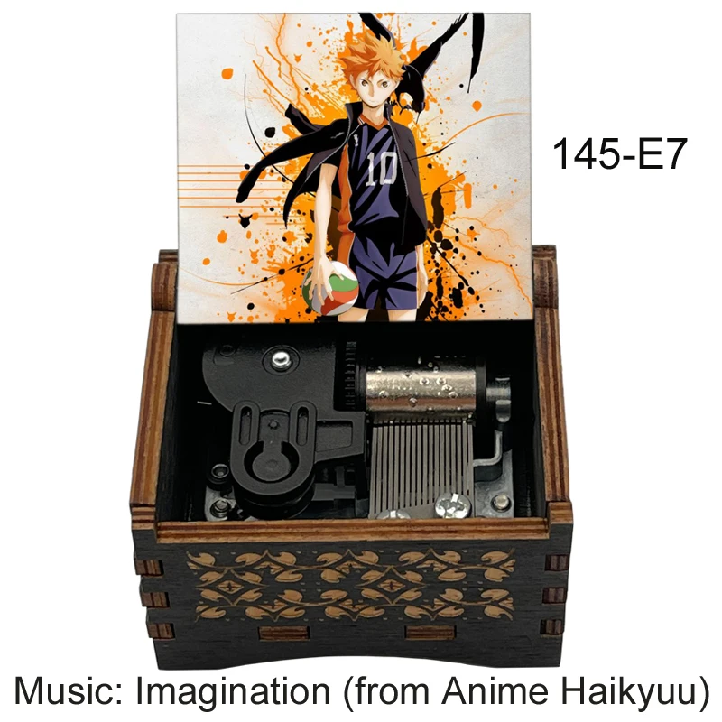 Color Print Music Imagination Anime Haikyuu Opening Music Wood Mechanical Box Friends Kid Birthday New Year Christmas Gift