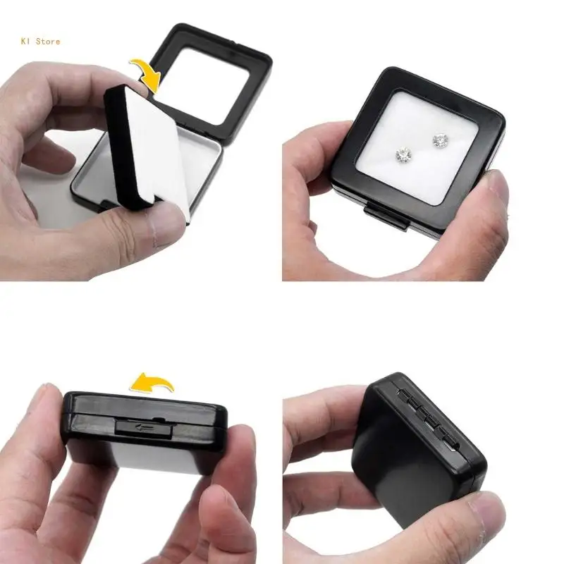 

Square Metal Memory Sponge Stone Beads Pendant Holder Showcase